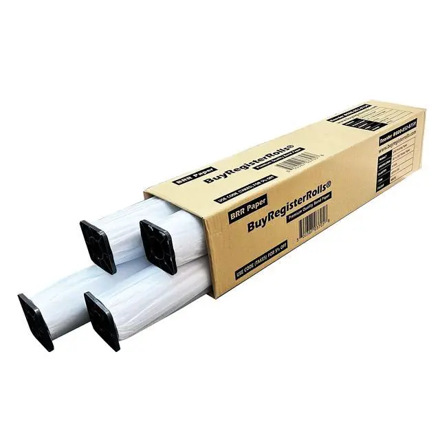 Alt view image 2 of 3 - CAD Paper Rolls (2 Rolls) 36x300 Plotter Paper, 96 bright, 20lb 74 GSM Wide Format Ink Jet Bond Rolls with 2 Inch Core (Width 36 x 300 Length) from