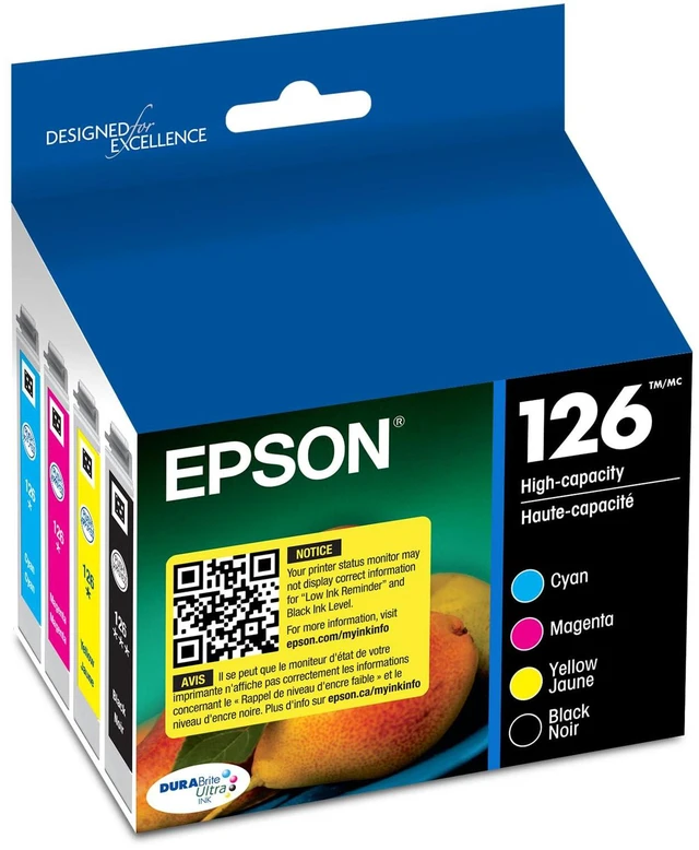 Main image of 126 DURABrite Ultra Ink Black & Color Combo Pack for WF-3520, 3530, 3540, 520, 545, 630, 633, 635, 645, 7010, 7510, 7520, 840, 845 and Other Select Models
