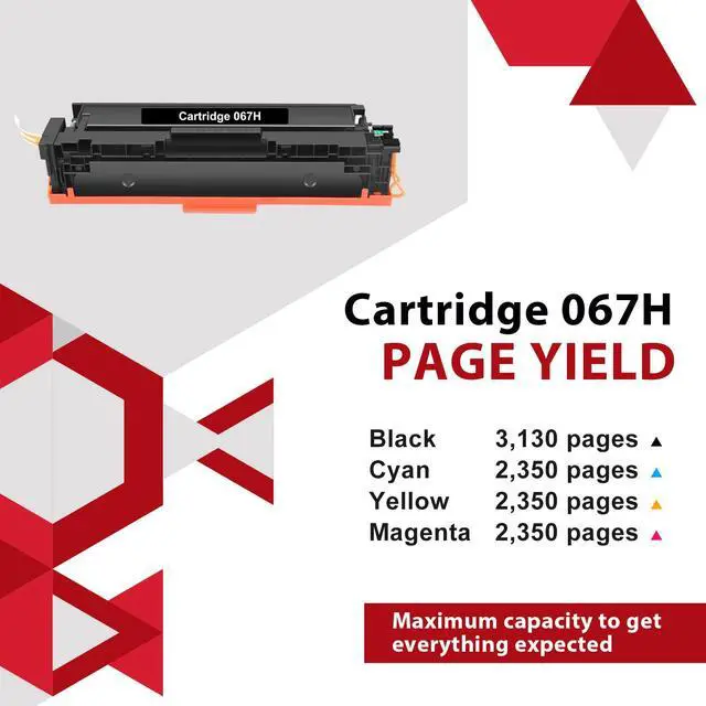 Alt view image 3 of 6 - 067H 067 Toner Cartridge Set MF650C MF654Cdw MF656Cdw LBP632Cdw High Yield | Compatible for Canon 067H Color ImageCLASS LBP630C LBP633Cdw LBP631Cw MF653Cdw MF652Cdw MF651Cw MF655Cdw Printer 4 Pack Ink
