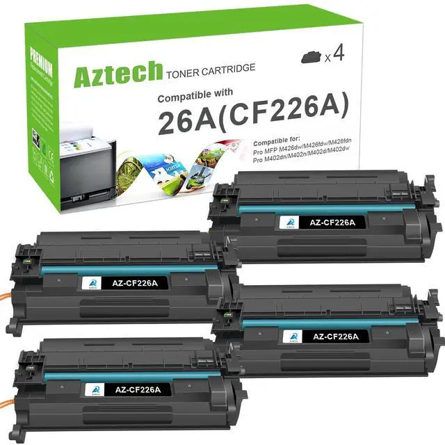 Main image of 26A CF226A M402n Toner Cartridge for HP Printer CF226X 26X MFP M426fdw | Compatible for HP 26A CF226A for HP LaserJet Pro M402n M402dw M402dn MFP M426fdw M426fdn M426dw Printer Ink (Black 4-Pack)