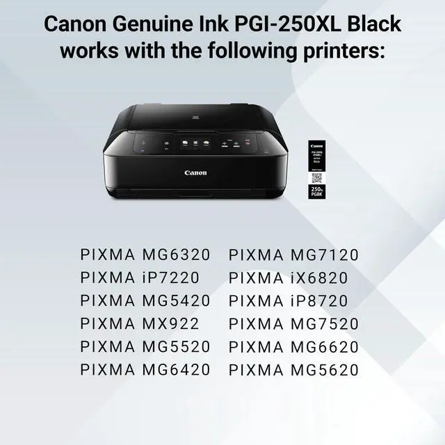 Alt view image 5 of 7 - PGI-250XL Genuine Pigment Black Ink Tank,Compatible with MG6320,IP7220 & MG5420,MX922,MG5520,MG6420,MG7120,iX6820,iP8720,MG7520,MG6620,and MG5620 Printers,(Pack of 2)