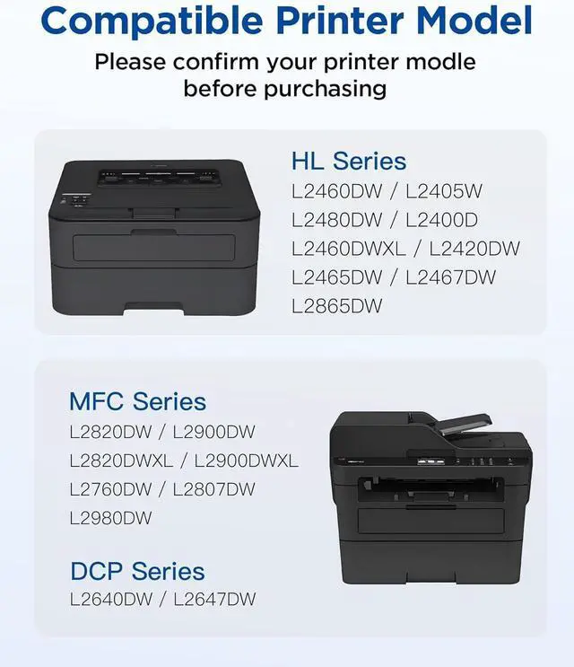 Alt view image 2 of 6 - TN830XL Toner Cartridge Replacement for Brother TN830XL TN830 4 Pack | High Yield Black Toner for HL-L2460DW, DCP-L2640DW, MFC-L2820DW, HL-L2405W, HL-L2480DW Printer, 3000 Pages Each ISO Certified