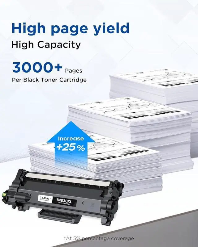Alt view image 3 of 6 - TN830XL Toner Cartridge Replacement for Brother TN830XL TN830 4 Pack | High Yield Black Toner for HL-L2460DW, DCP-L2640DW, MFC-L2820DW, HL-L2405W, HL-L2480DW Printer, 3000 Pages Each ISO Certified