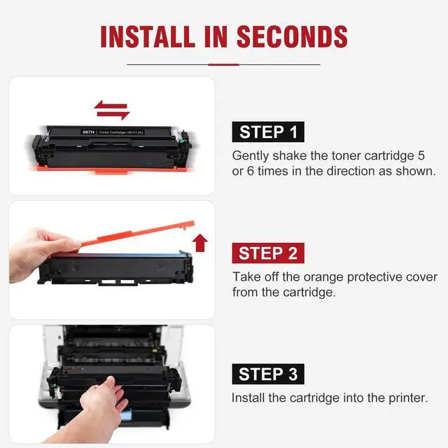 Alt view image 5 of 6 - 067H Toner Cartridge 4 Pack Replacement for Canon 067 High Capacity | Compatible for Canon Color imageCLASS MF650C LBP630C Series MF656Cdw MF654Cdw MF652Cw LBP632Cdw