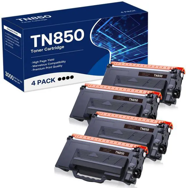 Main image of Compatible Toner Cartridge Replacement for Brother TN850 TN-850 TN820 TN-820 Work with HL-L6200DW HL-L5200DW MFC-L5850DW MFC-L6800DW DCP-L5600DN Printer (Black,4-Pack)