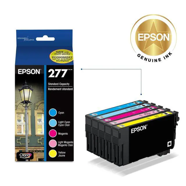Alt view image 2 of 6 - 277 Claria Photo HD Ink Standard Capacity 5 Color Cartridge Combo Pack (T277920-S) Works with Expression XP-850, 860, 950, 960, 970