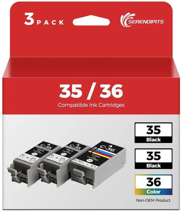 Main image of 6 Pack PGI-35 CLI-36 Ink Cartridges (4 Black, 2 Tri-Color) IP110 IP100 TR160 TR150 Replacement for Canon 35 36 Works with Canon Pixma iP110 iP100 TR150 TR160 mini260 mini320 Printers