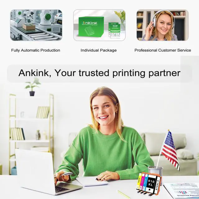 Alt view image 7 of 7 - 910XL Ink Cartridges Combo Pack Replacement for HP 910 XL HP910 HP910XL Use for HP Officejet Pro 8015e 8025e 8028e 8010 8025 8020 8020e 8022e 8035 8035e printer Black Color Cyan Magenta Yellow(4-Pack)