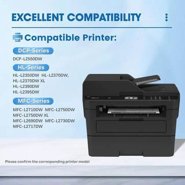 Alt view image 2 of 6 - TN730 TN-730 Toner Cartridges Black Replacement for Brother TN730 TN-730 MFC-L2710DW HL-L2395DW HL-L2350DW DCP-L2550DW MFC-L2750DW Toner Printer (2 Pack)