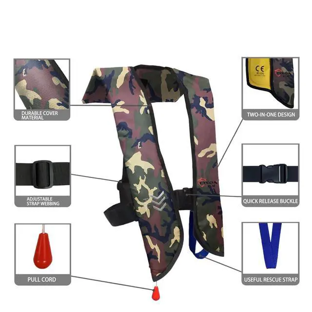 Alt view image 4 of 5 - Inflatable Life Jacket Life Vest Basic Manual