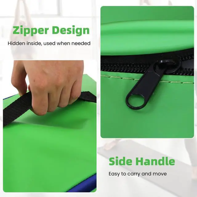 Alt view image 4 of 7 - Gymnastics Mat Incline Tumbling MatsIndoor/Outdoor Folding Cheese Wedge Mat with Non-Slip Surface & Handles for Kids Girls Home Training Exercise