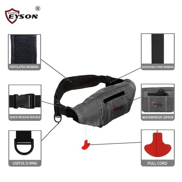 Alt view image 4 of 6 - Inflatable Life Jacket Triangle Waist Bag Manual