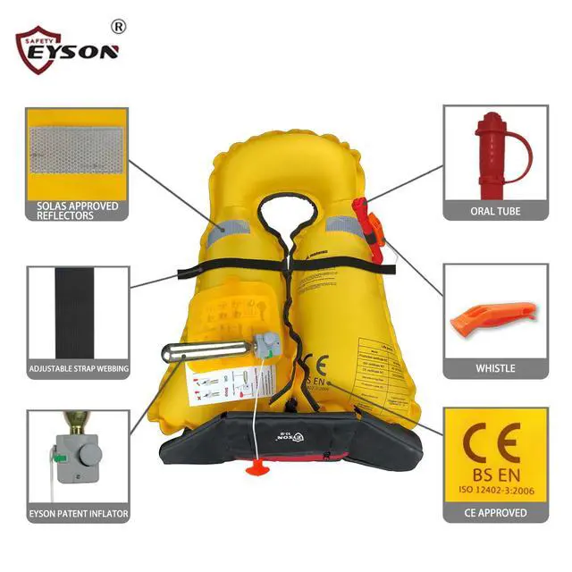Alt view image 5 of 6 - Inflatable Life Jacket Triangle Waist Bag Manual