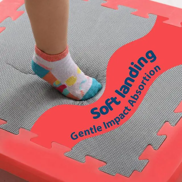 Alt view image 6 of 7 - Mini Trampoline for Kids, 25 Inch Indoor Sensory Balance Trampoline with Non Slip Base, EVA Cushion Rebounder Jumping Board Compact Bounce Platform for 3-12 Boys & Girls