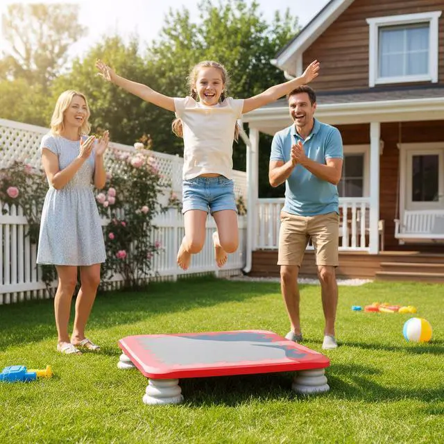 Alt view image 2 of 7 - Mini Trampoline for Kids, 25 Inch Indoor Sensory Balance Trampoline with Non Slip Base, EVA Cushion Rebounder Jumping Board Compact Bounce Platform for 3-12 Boys & Girls