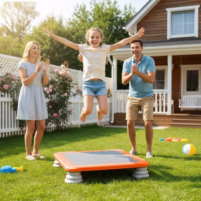 Alt view image 2 of 7 - Mini Trampoline for Kids, 25 Inch Indoor Sensory Balance Trampoline with Non Slip Base, EVA Cushion Rebounder Jumping Board Compact Bounce Platform for 3-12 Boys & Girls