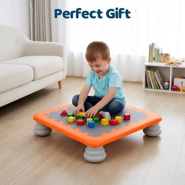 Alt view image 4 of 7 - Mini Trampoline for Kids, 25 Inch Indoor Sensory Balance Trampoline with Non Slip Base, EVA Cushion Rebounder Jumping Board Compact Bounce Platform for 3-12 Boys & Girls