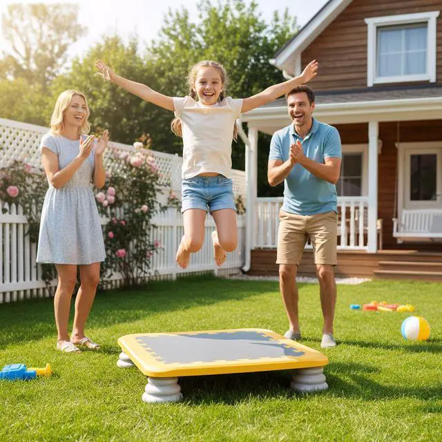 Alt view image 2 of 7 - Mini Trampoline for Kids, 25 Inch Indoor Sensory Balance Trampoline with Non Slip Base, EVA Cushion Rebounder Jumping Board Compact Bounce Platform for 3-12 Boys & Girls