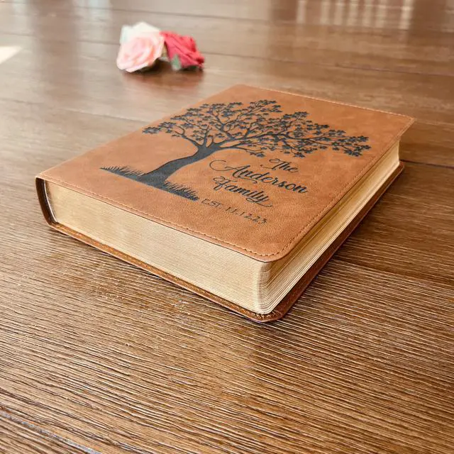 Alt view image 3 of 7 - Personalized Family Bible, Custom Engraved KJV Wide-Margin Family Bible for Wedding, Christian Gifts for Wedding