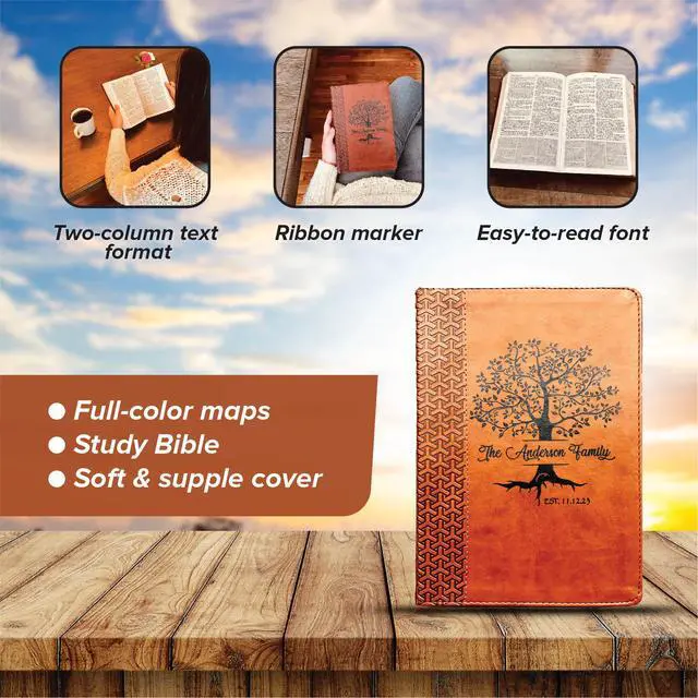 Alt view image 6 of 7 - Personalized KJV Family Bible, Custom KJV Family Tree Study Bible, Wedding Gifts, Christian Gifts