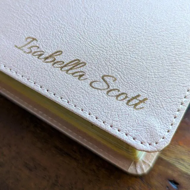 Alt view image 2 of 7 - Personalized CSB Journaling Bible | Rose Gold | Custom Engraved Name | Christian Gift for Women