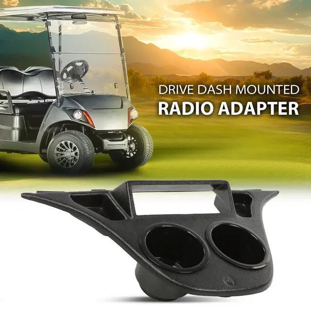Alt view image 3 of 7 - Golf Cart Drive Dash Mounted Radio Adapter w/Cup Holder | Compatible with Yamaha, Black