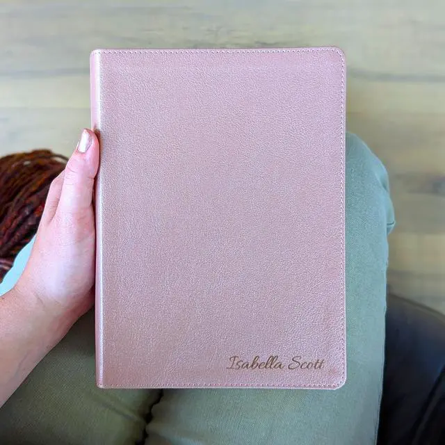 Alt view image 6 of 7 - Personalized CSB Journaling Bible | Rose Gold | Custom Engraved Name | Christian Gift for Women