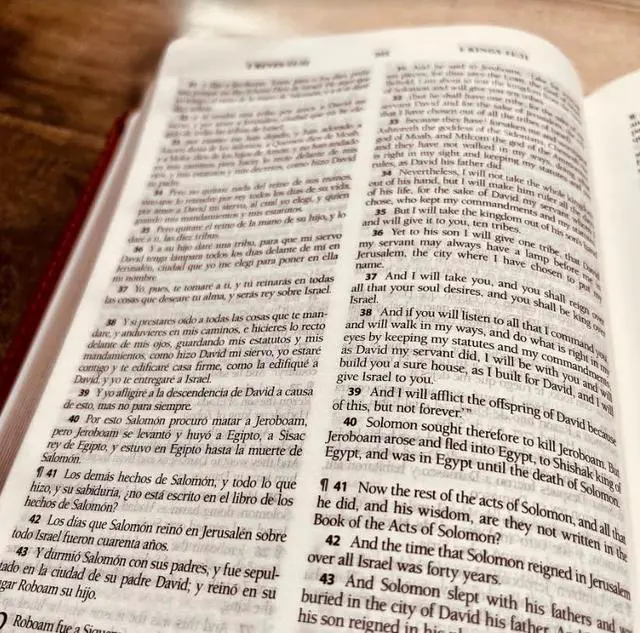 Alt view image 7 of 7 - Personalized ESV/RVR Bilingual Bible, Custom Engraved Name, English/Spanish Bible. Christian Gifts, Baptism Gifts