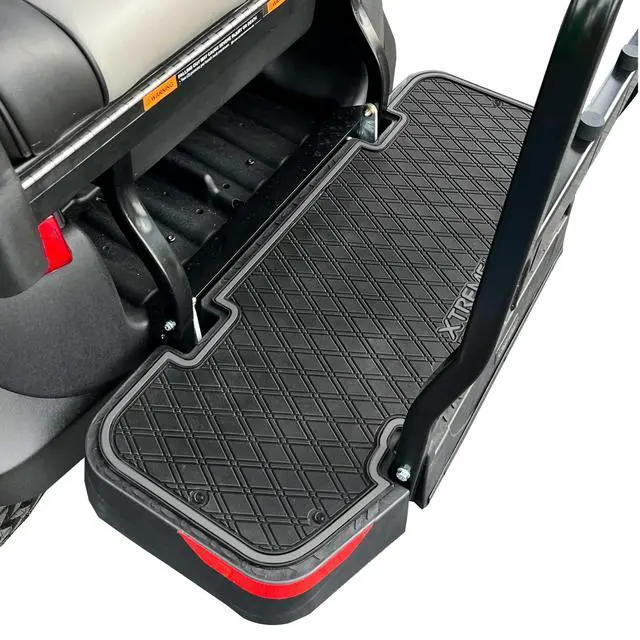 Alt view image 2 of 6 - Rubber Rear Step Floor Mat for Golf Cart Rear Seat Kit Step-Grey Trim | Fits DoubleTake Max5 & Max6 Rear Seat Kits, Double Diamond Mat, 38" x 14.9"
