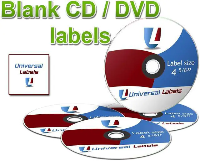 Main image of 1000 s CD/DVD Labels - 500 Sheets of Labels - White Matte - Will Work with Laser & Inkjet Printers