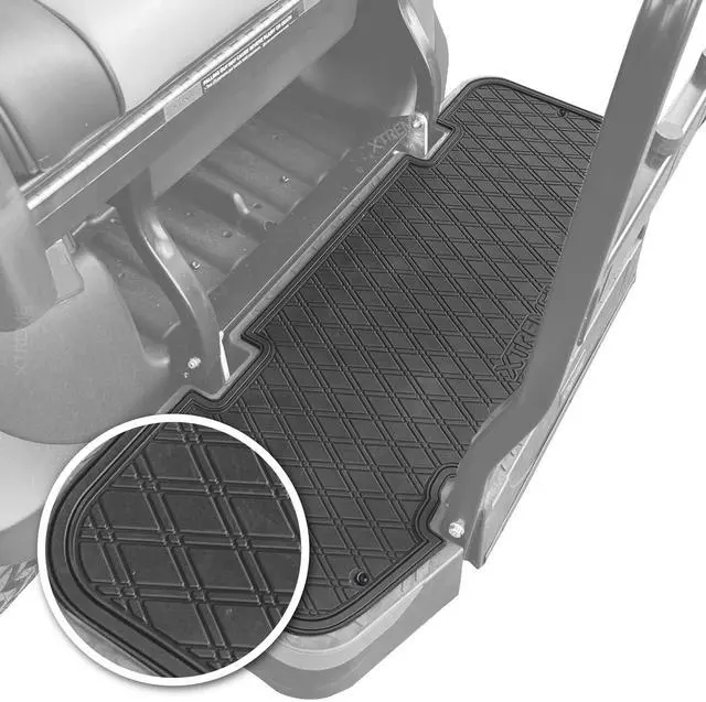 Main image of Rubber Rear Step Floor Mat for Golf Cart Rear Seat Kit Step-All Black | Fits DoubleTake Max5 & Max6 Rear Seat Kits, Double Diamond Mat, 38" x 14.9"
