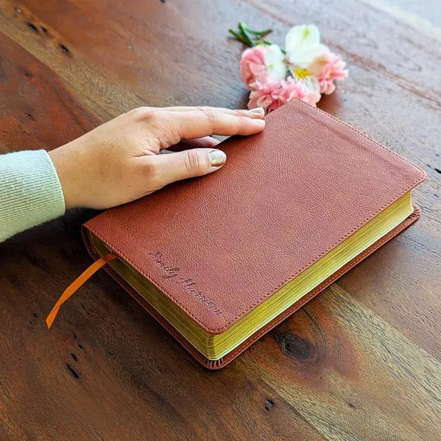 Alt view image 2 of 7 - Personalized NASB Large Print Bible | Custom Engraved Name | New American Standard 2020 | Personal Size Reference Bible | Christian Gift