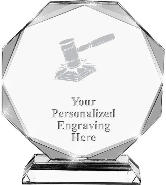 Main image of Gavel Crystal Awards, 6.75" Custom Gavel Award with Engraving Included