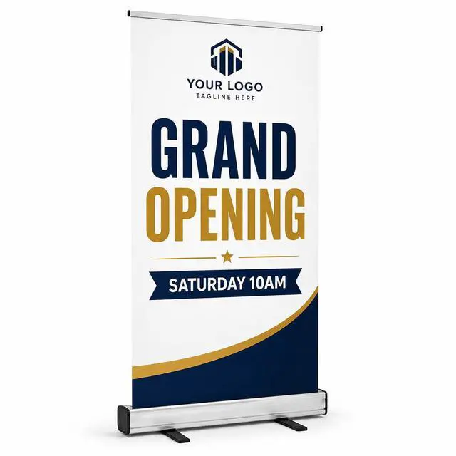Main image of Retractable Banner Stand Base 33.5x80, Portable Aluminum Roll Up Banner Display Stand with Support Pole & Carry Bag for Trade Shows, Events & Business Displays, Stand Only