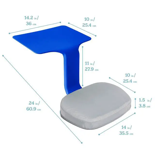 Alt view image 2 of 7 - The Surf Portable Lap Desk with Cushion, Flexible Seating, Blue