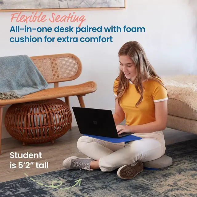 Alt view image 3 of 7 - The Surf Portable Lap Desk with Cushion, Flexible Seating, Blue