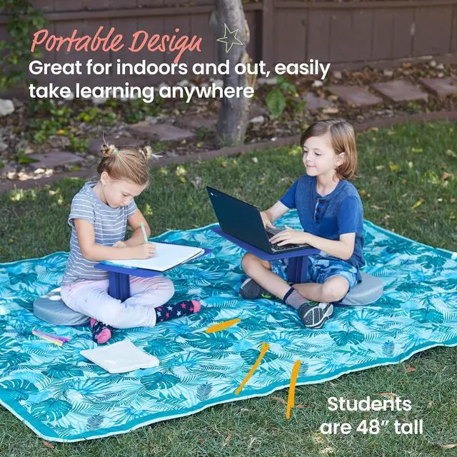 Alt view image 4 of 7 - The Surf Portable Lap Desk with Cushion, Flexible Seating, Blue