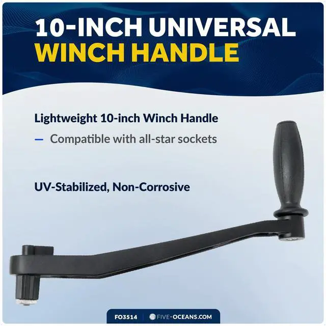 Alt view image 2 of 7 - 10" Sailboat Winch Handle, Universal Winch Handle, Lock-in Mechanism, Black, Lightweight and Strong, Aluminum - FO3514