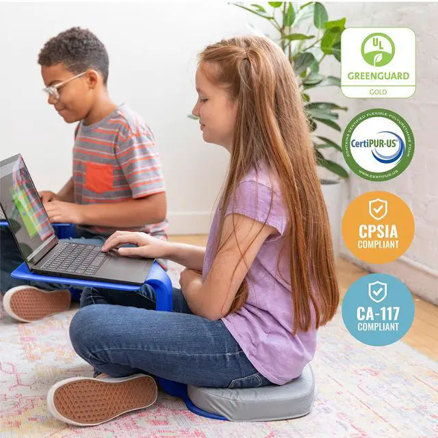 Alt view image 6 of 7 - The Surf Portable Lap Desk with Cushion, Flexible Seating, Blue