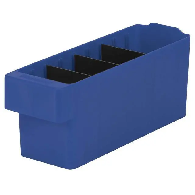 Alt view image 5 of 7 - 31142 AkroDrawer Stackable Plastic Storage Drawer Storage Bin, (11-5/8-Inch x 3-3/4-Inch x 4-5/8-Inch), Blue, (6-Pack)