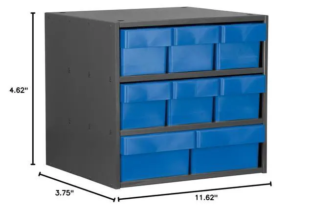 Alt view image 7 of 7 - 31142 AkroDrawer Stackable Plastic Storage Drawer Storage Bin, (11-5/8-Inch x 3-3/4-Inch x 4-5/8-Inch), Blue, (6-Pack)