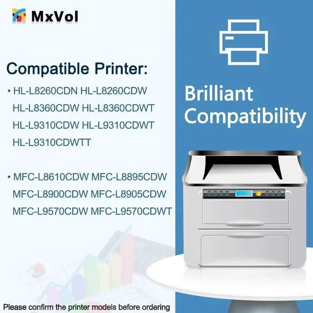 Alt view image 2 of 6 - TN433 Toner Cartridge Set Replacement for Brother TN-433 TN431 TN-431 5Pack | MFC-L8610CDW HL-L8360CDW HL-L8260CDW HL-L9310CDW MFC L8895CDW L8905CDW Printer Toner, TN433BK TN433C TN433M TN433Y