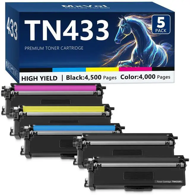 Main image of TN433 Toner Cartridge Set Replacement for Brother TN-433 TN431 TN-431 5Pack | MFC-L8610CDW HL-L8360CDW HL-L8260CDW HL-L9310CDW MFC L8895CDW L8905CDW Printer Toner, TN433BK TN433C TN433M TN433Y