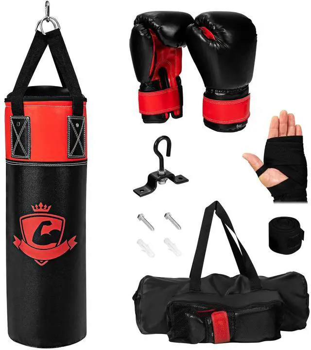 Main image of Punching Bag for Kids, Pre Filled Kids Punching Bag with Boxing Gloves, Hand Wraps & Carry Bag, Hanging Heavy Punching Bag for Kids MMA Kick Boxing Muay Thai Taekwondo Karate Workout