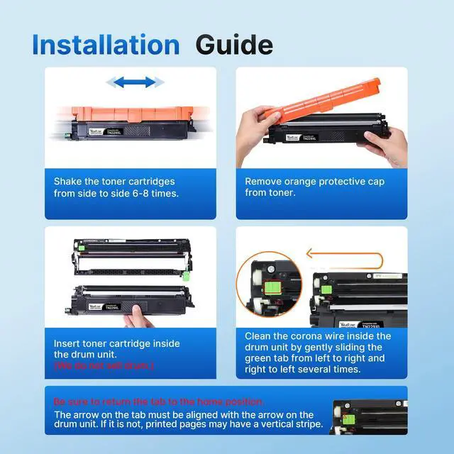 Alt view image 6 of 6 - TN229XL Toner Cartridges Replacement for Brother TN229 XL TN-229XL TN-229 XL for Brother MFC-L3780CDW MFC-L3765CDW MFC-L3720CDW HL-L3280CDW HL-L3220CDW HL-L3300CDW (Black, Cyan, Magenta, Yellow)