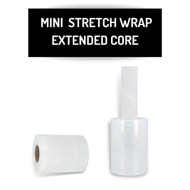 Alt view image 3 of 7 - PSBM Mini Stretch Wrap with Extended Core Handles, 15 Rolls 5 Inch x 1000 Feet 45 Gauge Heavy Duty Plastic Wrap Industrial Strength Shrink Film for Moving, Packing & Shipping