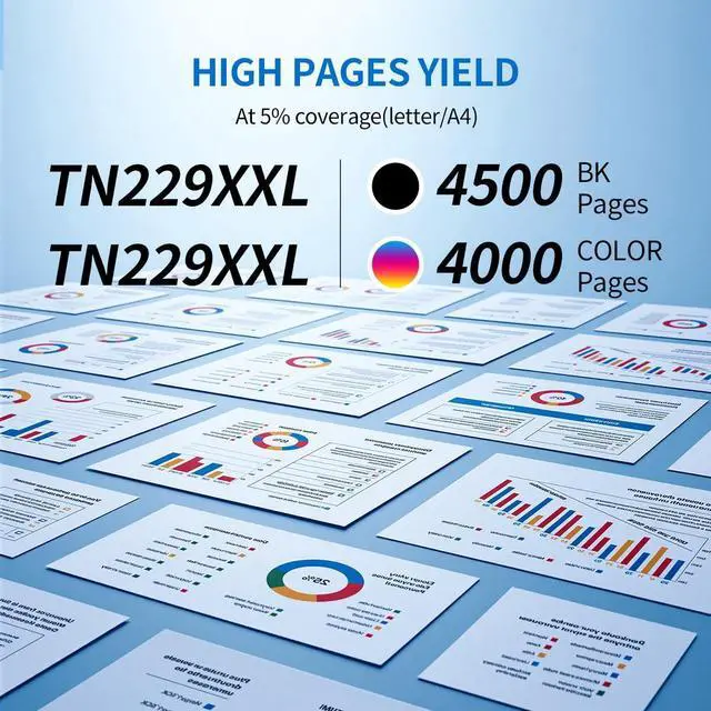 Alt view image 3 of 7 - TN229XXL Super High Yield Compatible Toner Cartridge Replacement for Brother TN-229 TN229 TN229XL TN-229XXL (Print up to 4,500 Pages per Black, up to 4,000 Pages per Cyan/Magenta/Yellow)