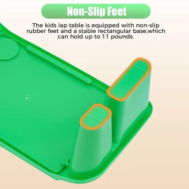 Alt view image 6 of 7 - 12 Pcs Kids Lap Desk Tray, Kindergarten Children's Tray with Side Pockets, Portable Lap Bed Table, Student Lap Desk, Plastic Breakfast Laptop Trays for Writing Eating Game Classroom Snacks Boy Girl
