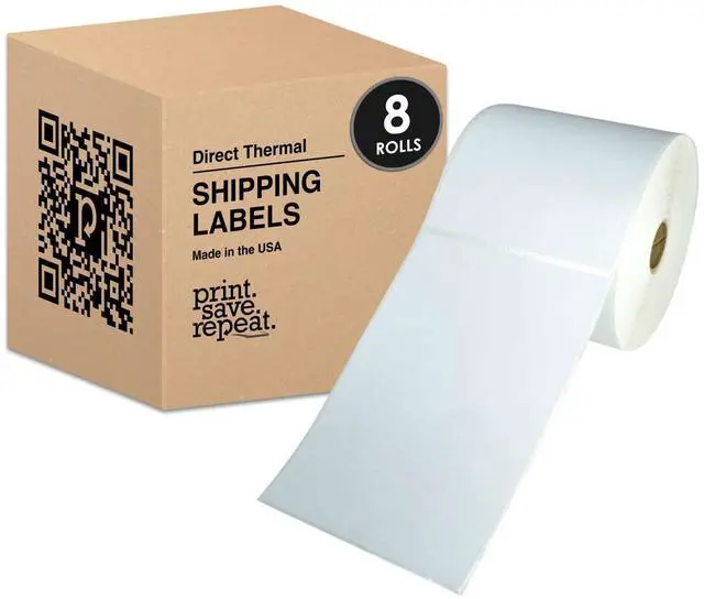 Main image of 4x6 Direct Thermal Shipping Labels | 3,600 Labels | 8 Rolls of 450 | 1 inch Core