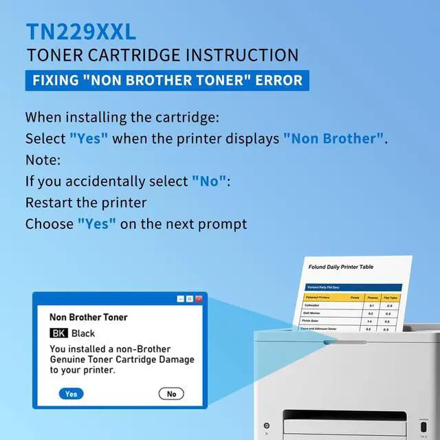 Alt view image 4 of 7 - TN229XXL Super High Yield Compatible Toner Cartridge Replacement for Brother TN-229 TN229 TN229XL TN-229XXL (Print up to 4,500 Pages per Black, up to 4,000 Pages per Cyan/Magenta/Yellow)